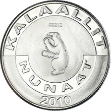 Coin, Groenland, 5 Kroner, 2010, KALAALLIT NUNAAT, MS(65-70), Cupronickel