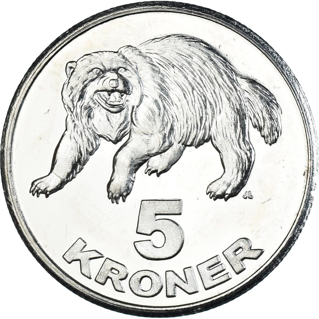 Coin, Groenland, 5 Kroner, 2010, KALAALLIT NUNAAT, MS(65-70), Cupronickel