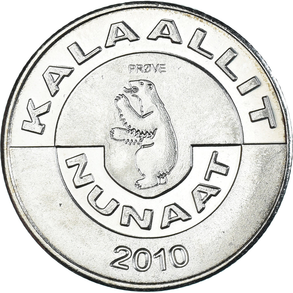 Coin, Groenland, 2 Kroner, 2010, Bœuf musqué., MS(63), Cupronickel