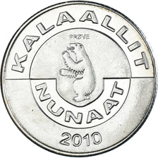 Coin, Groenland, 2 Kroner, 2010, Bœuf musqué., MS(63), Cupronickel