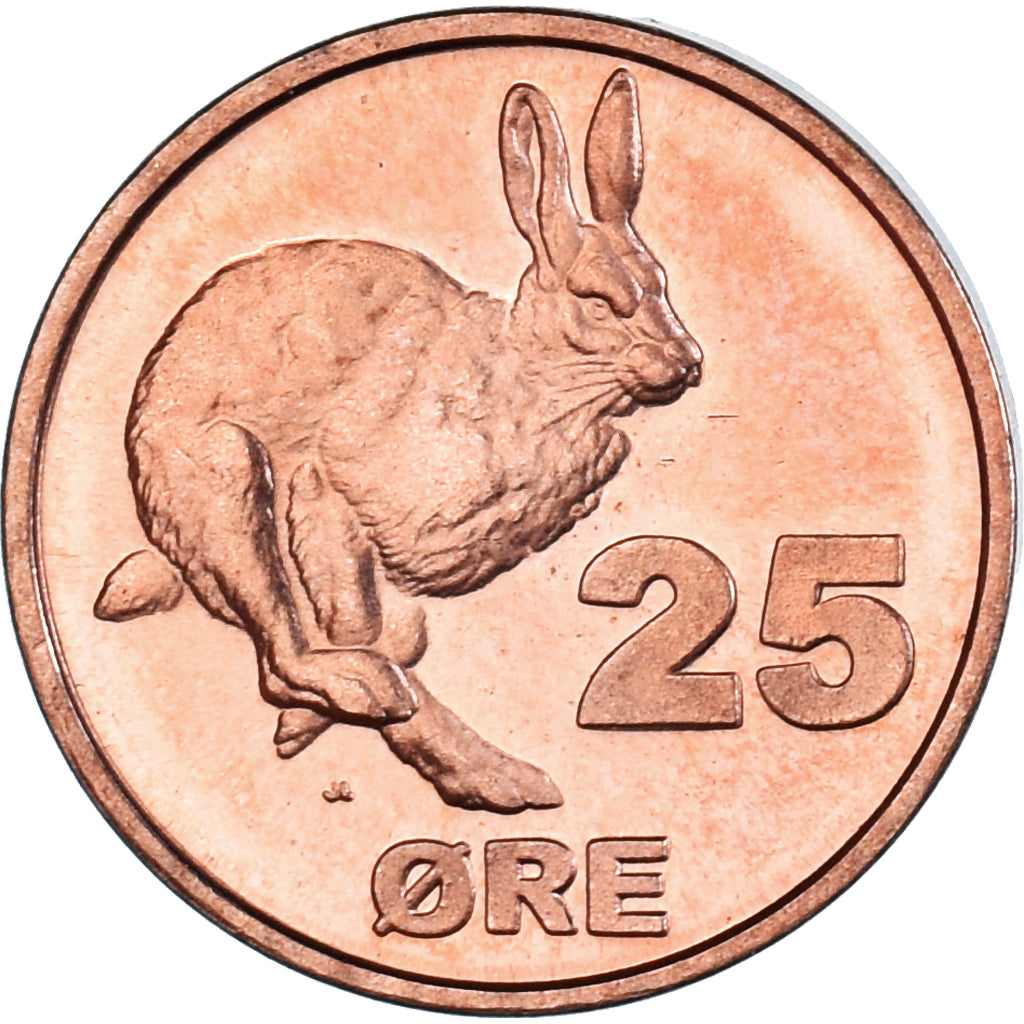Monnaie, Groenland, 25 Öre, 2010, Lièvre arctique., SPL, Cuivre