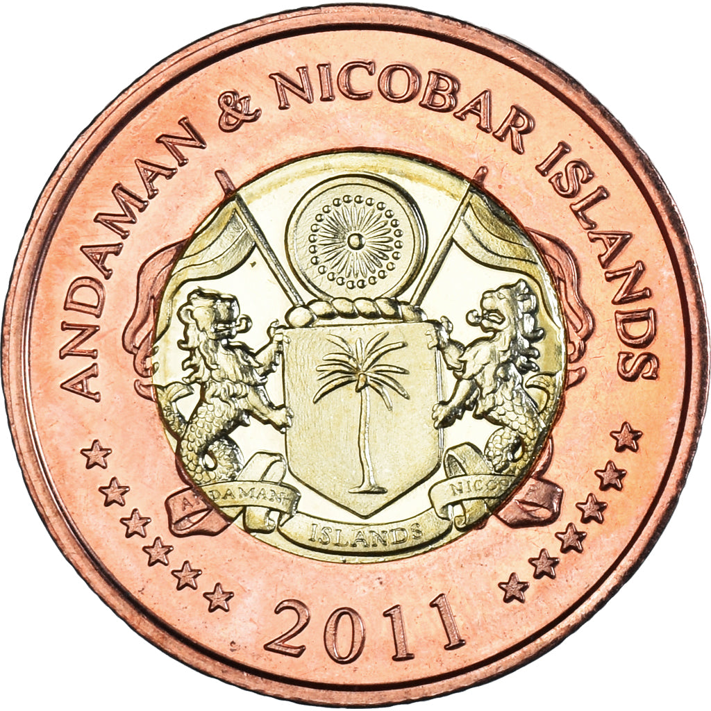 Coin, India, 20 Rupees, 2011, îles Andaman et Nicobar., MS(63), Bi-Metallic