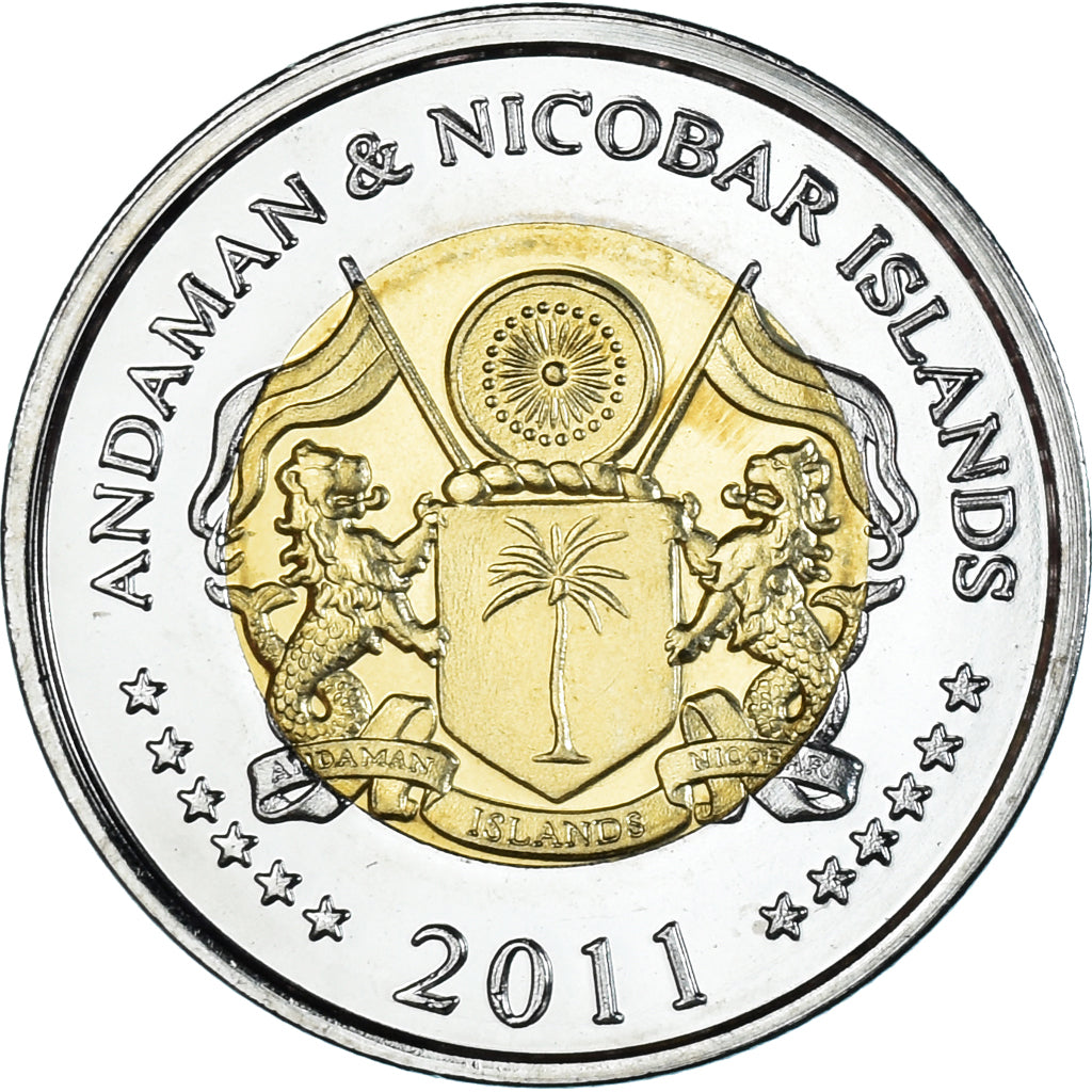 Coin, India, 10 Rupees, 2011, ANDAMAN & NICOBAR ISLANDS ., MS(63), Bi-Metallic