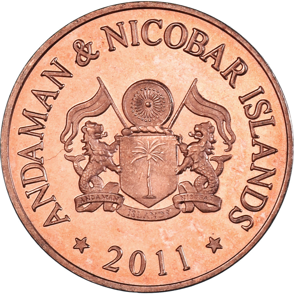 Moeda, Índia, 50 Paise, 2011, îles Andaman et Nicobar., MS(63), Cuivre