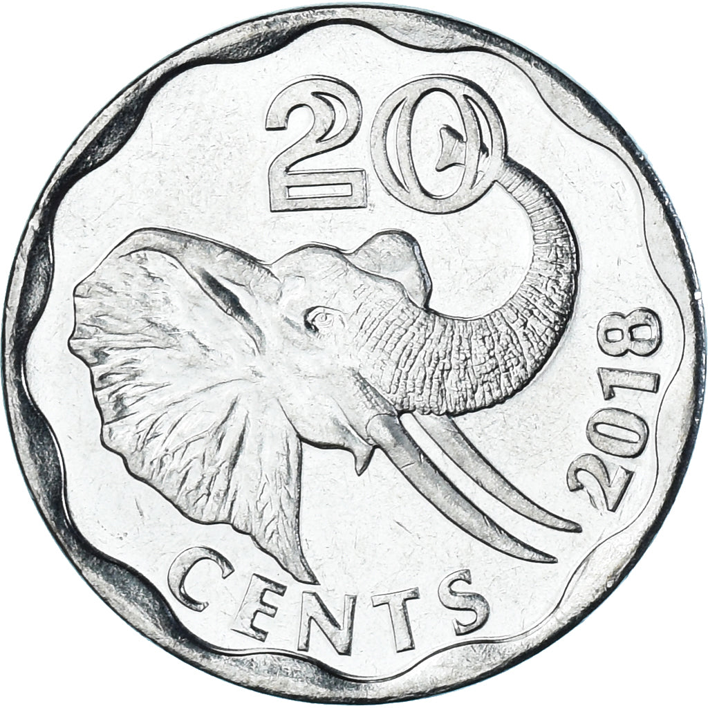 Moneda, Suazilandia, 20 Cents, 2018, ESWATINI, SC, Acier inoxydable