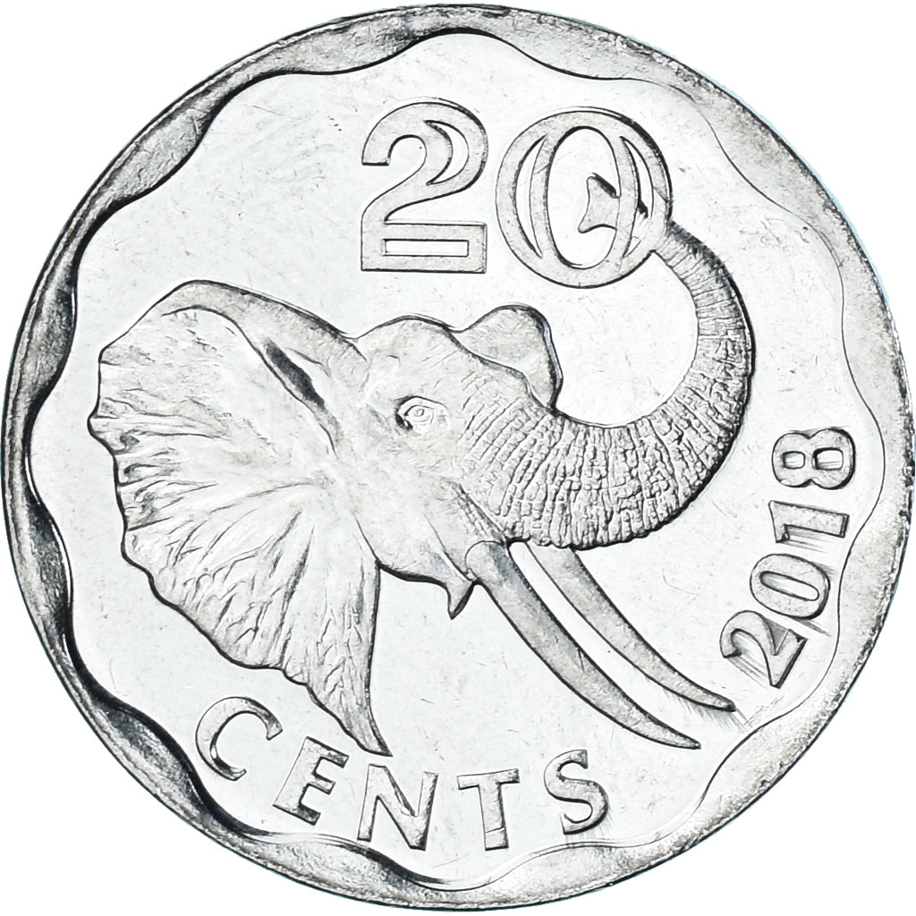 Coin, Swaziland, 20 Cents, 2018, ESWATINI, MS(63), Acier inoxydable