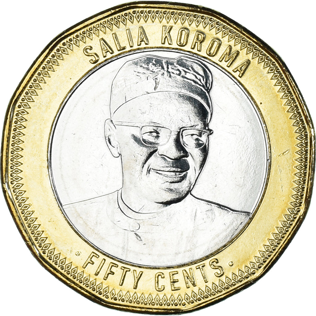 Moneta, Sierra Leone, 50 Cents, 2022, Salla Koroma, MS(63), Bimetaliczny