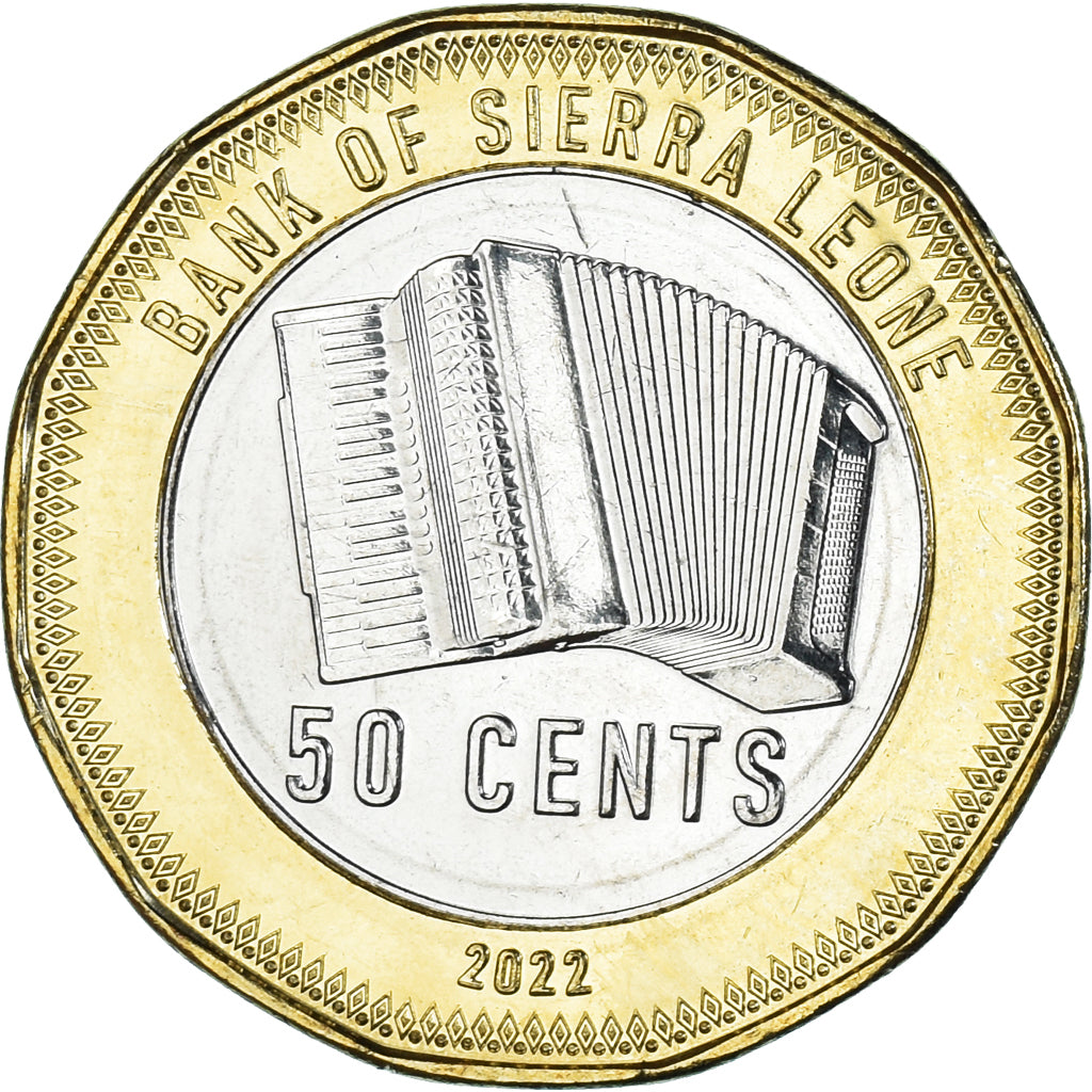 Moneta, Sierra Leone, 50 Cents, 2022, Salla Koroma, SPL, Bi-metallico