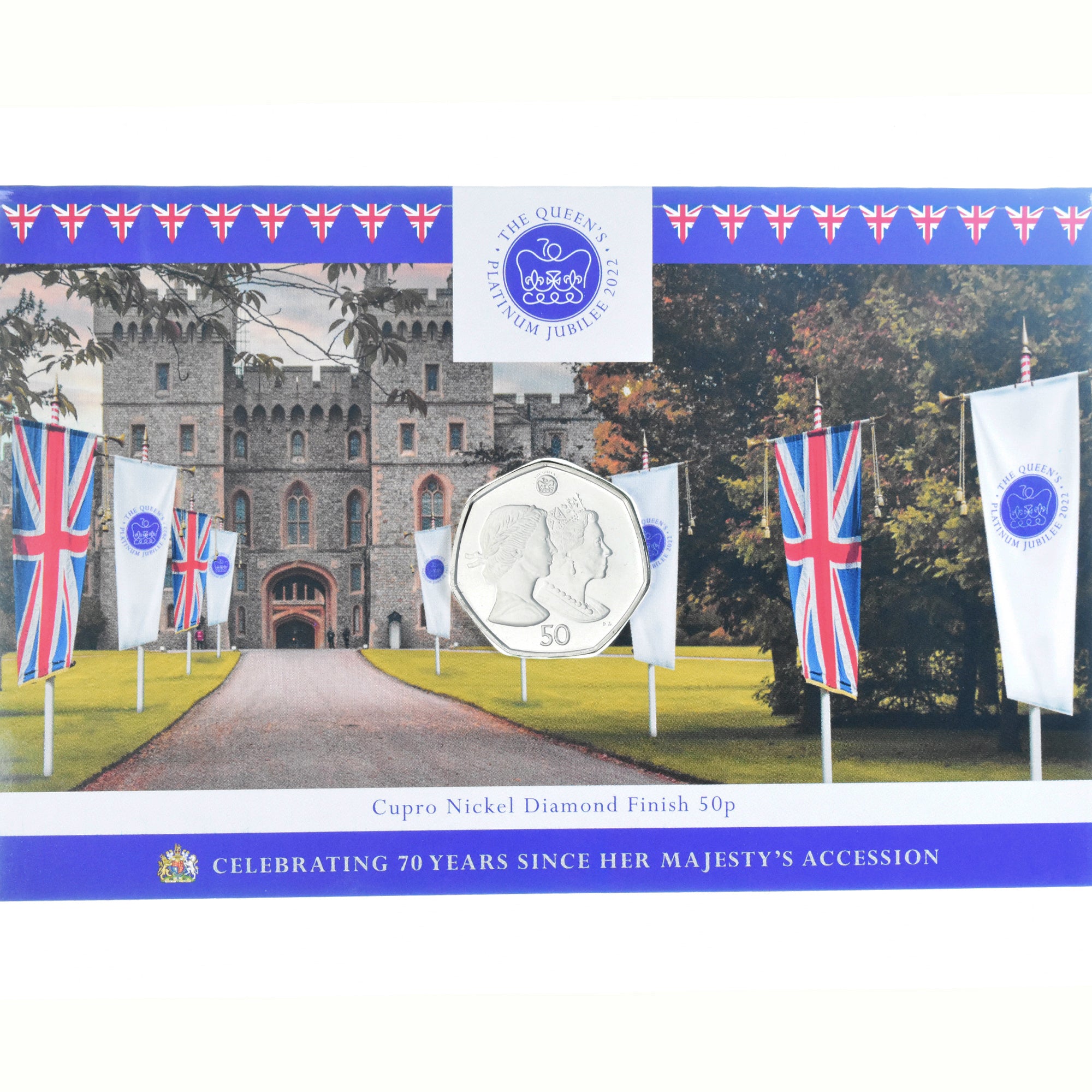 Coin, Falkland Islands, 50 Pence, 2022, Platinum Jubilee.FDC, MS(65-70)