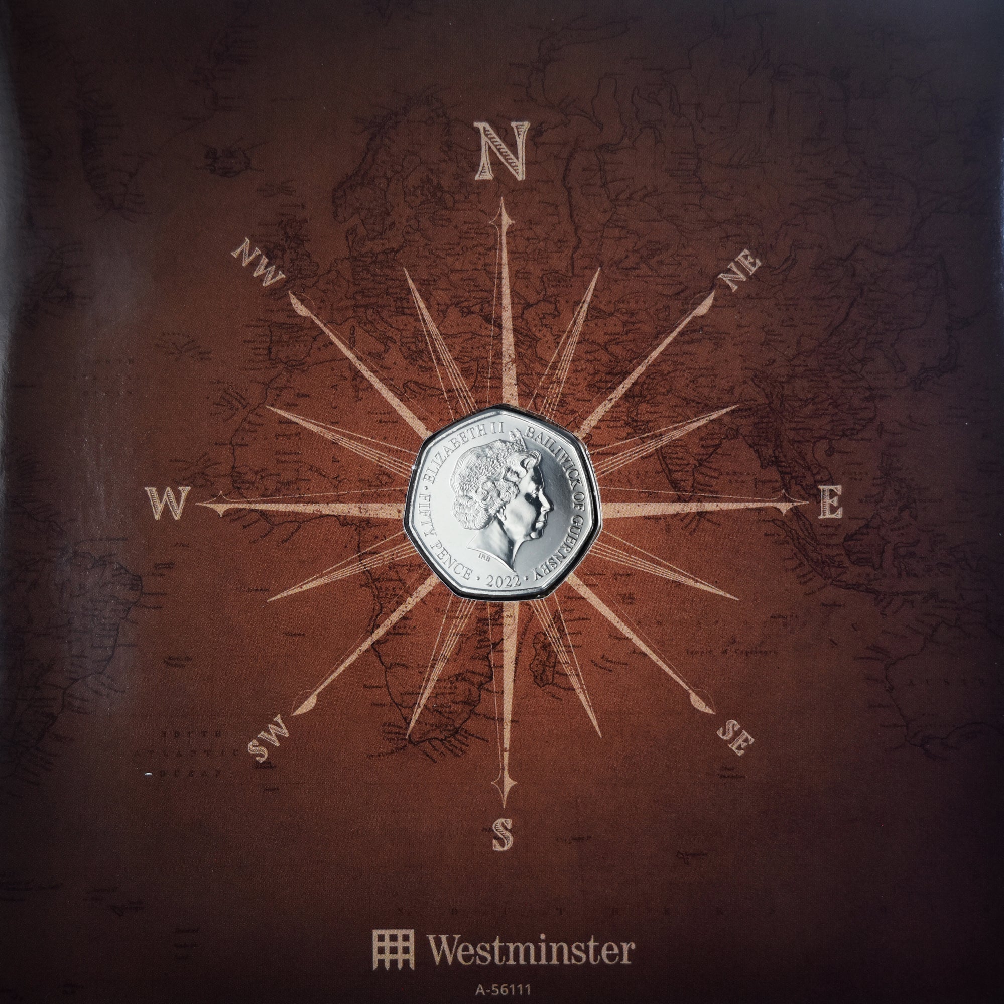 Guernsey, Set 5x 50 Pence, Around the World in 80 Days, 2022, BU, Cupronickel