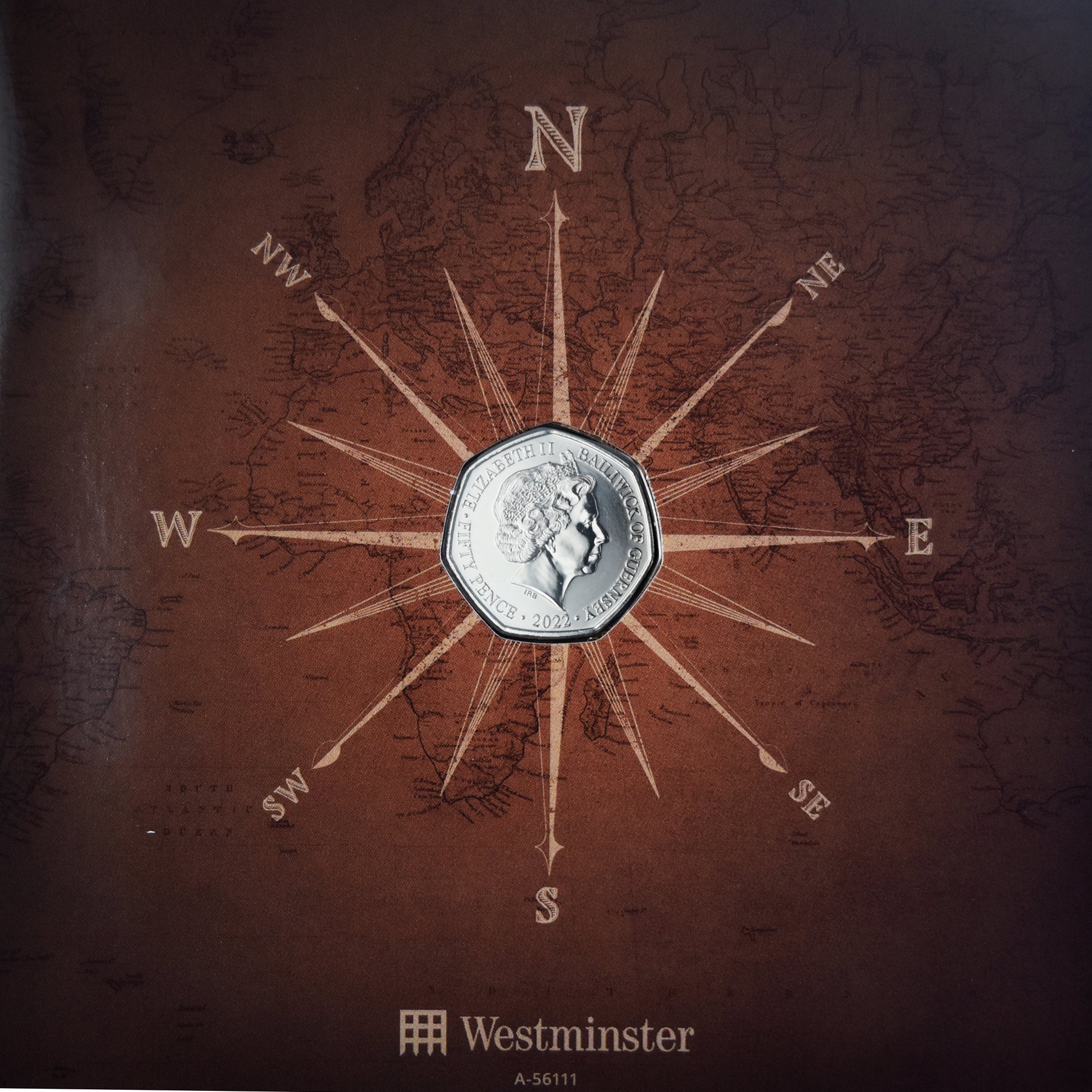 Guernsey, Set 5x 50 Pence, Around the World in 80 Days, 2022, BU, Cupronickel