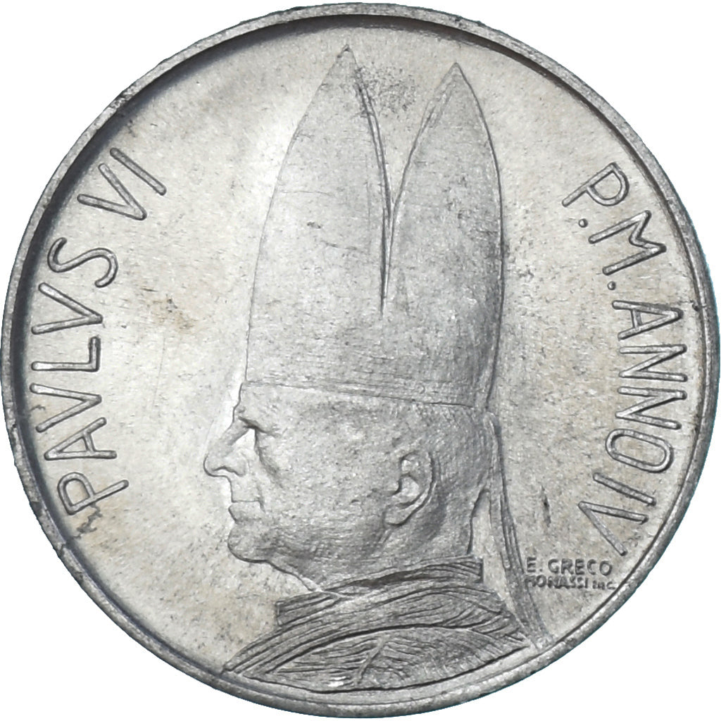 Coin, VATICAN CITY, Paul VI, 10 Lire, 1966, MS(63), Aluminum, KM:87