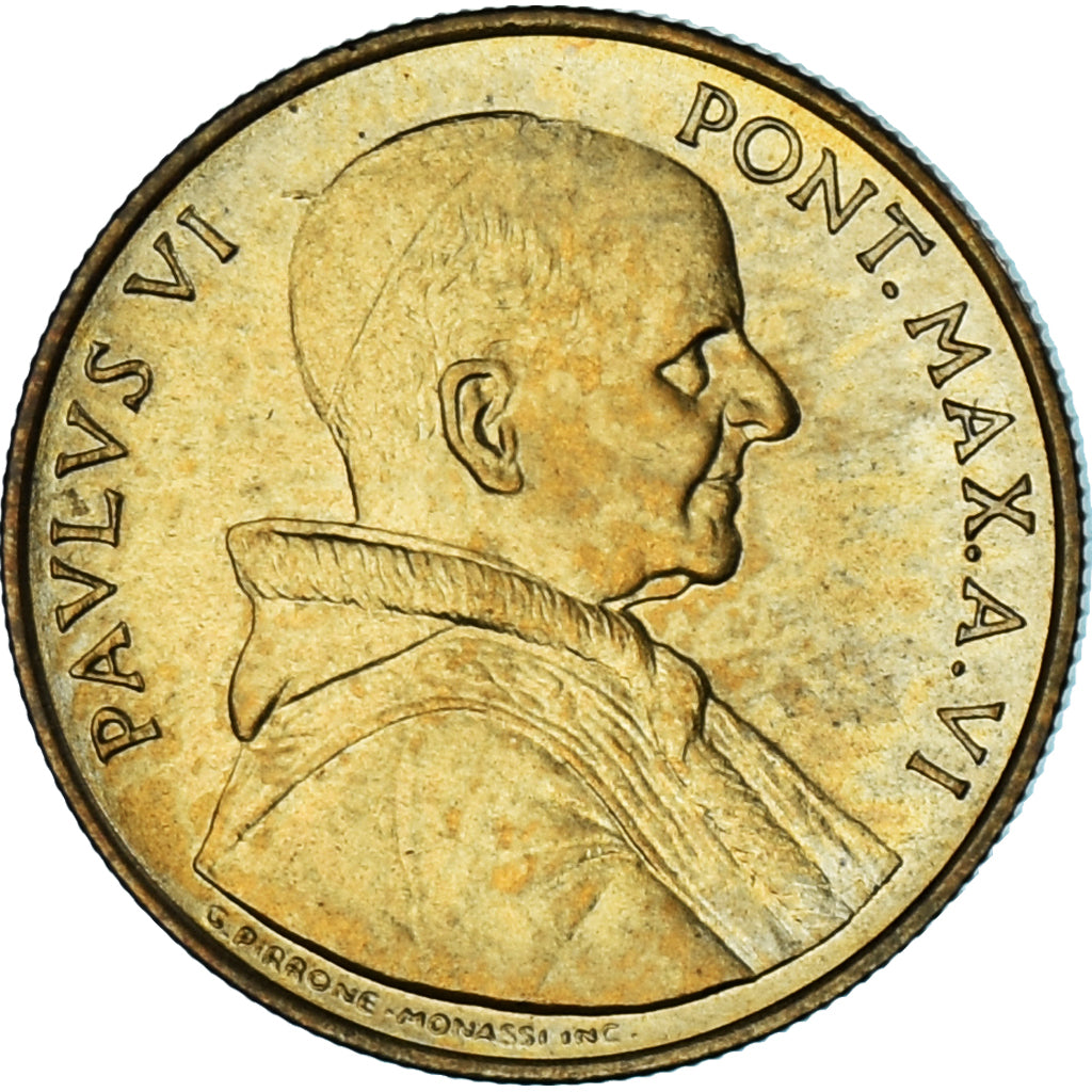 Moneda, CIUDAD DEL VATICANO, Paul VI, 20 Lire, 1968, Roma, SC, Aluminio -
