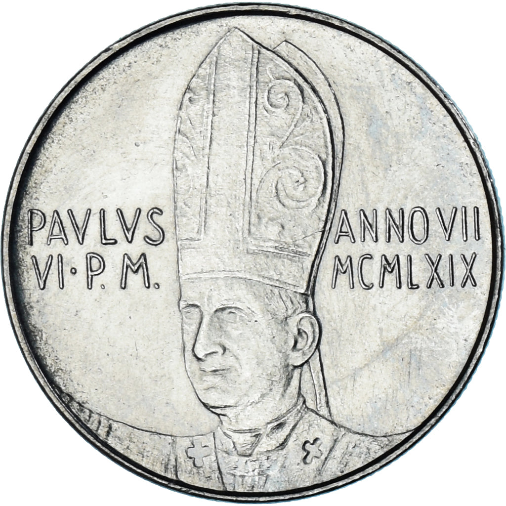 Monnaie, Cité du Vatican, Paul VI, 50 Lire, 1969, Roma, SPL, Acier inoxydable