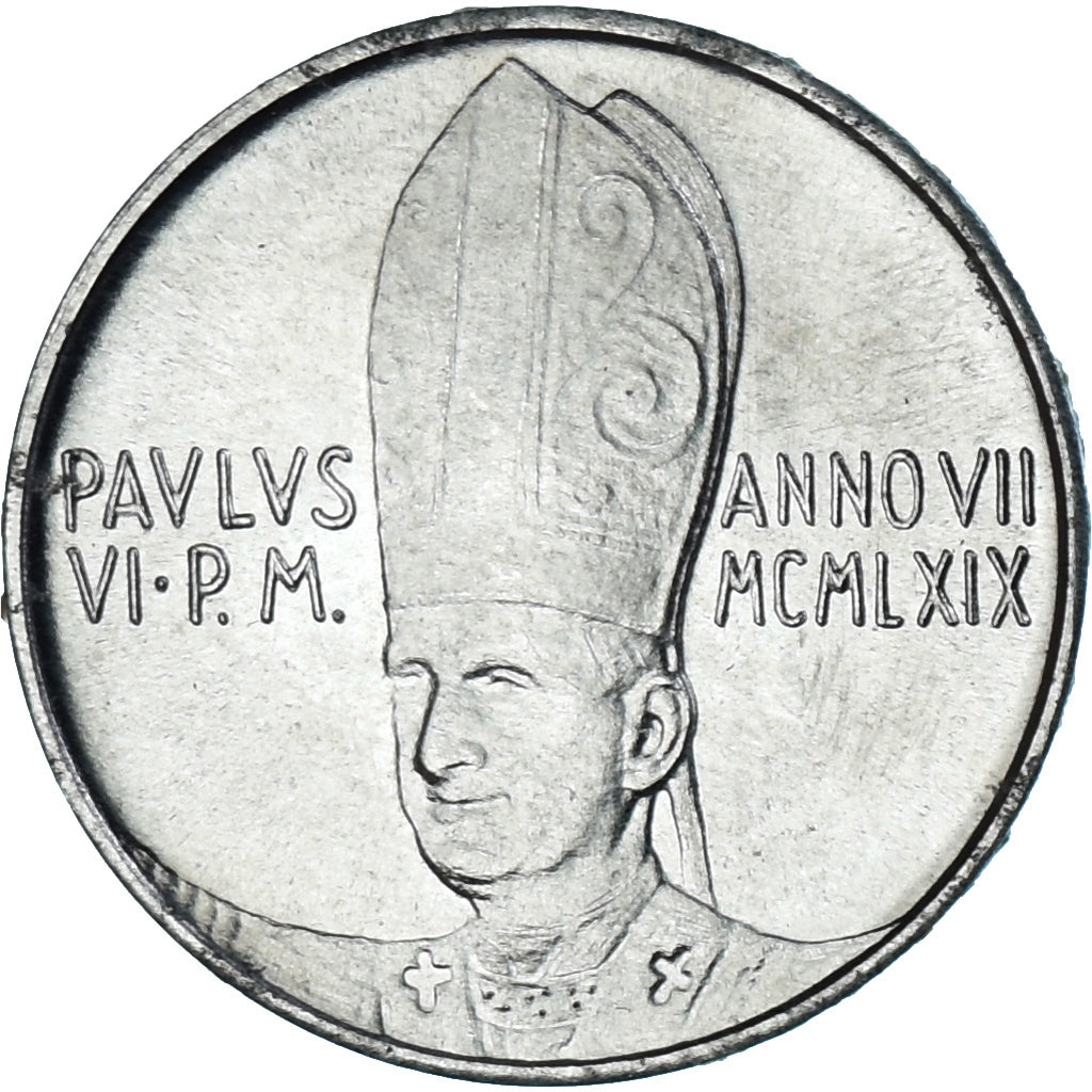 Münze, Vatikanstadt, Paul VI, 10 Lire, 1969, UNZ, Aluminium, KM:111