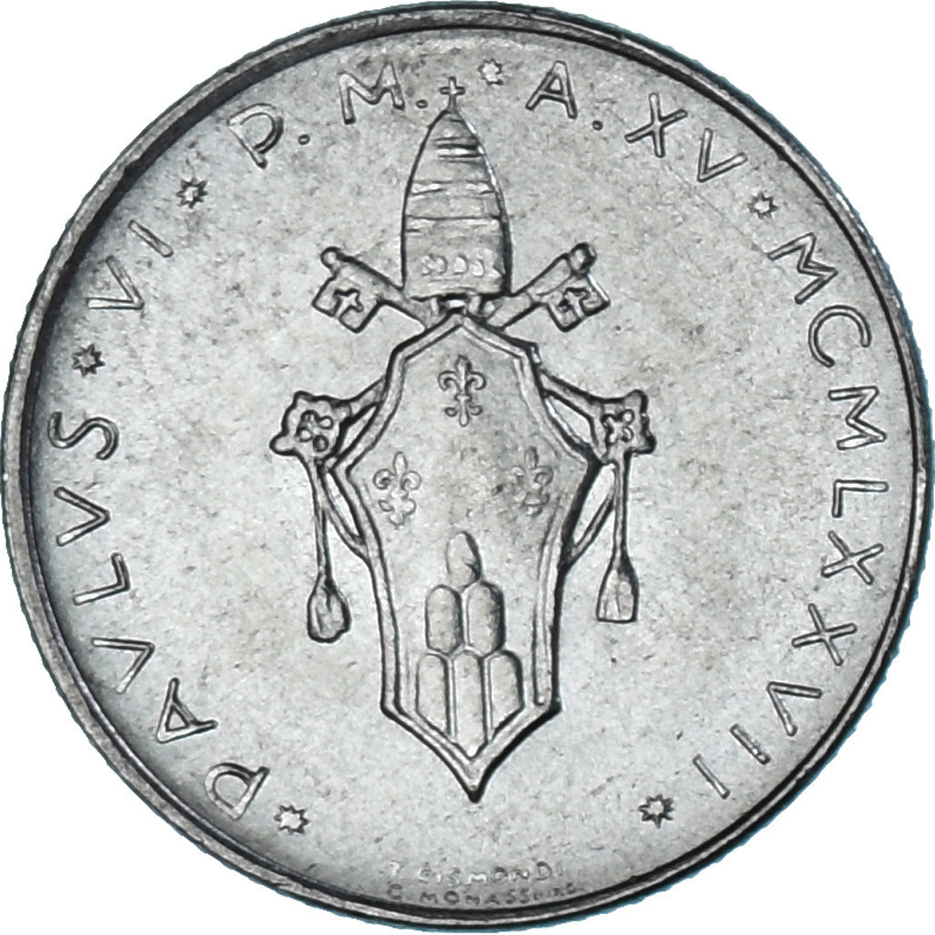 Monnaie, Cité du Vatican, Paul VI, 2 Lire, 1977, Roma, SPL, Aluminium, KM:117
