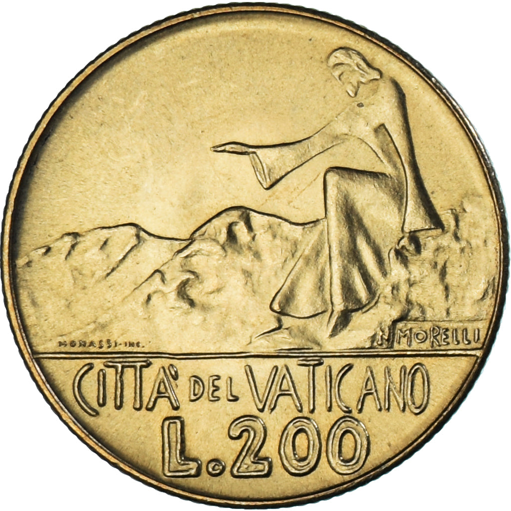 Moneda, CIUDAD DEL VATICANO, Paul VI, 200 Lire, 1978, SC, Aluminio - bronce