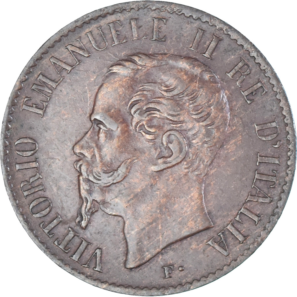 Coin, ITALIAN STATES, Centesimo, 1867, Milan, AU(50-53), Cuivre, KM:1.1