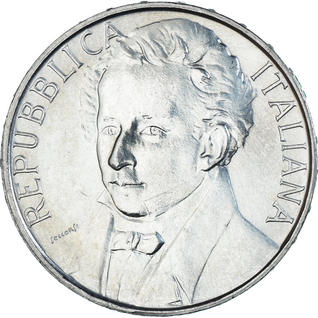 Coin, Italy, 500 Lire, 1987, Rome, Leopardi, MS(63), Silver, KM:132