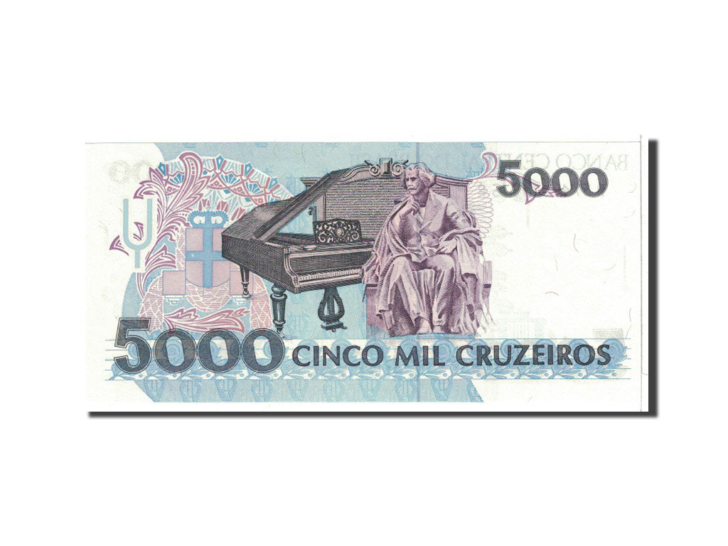 Banknote, Brazil, 5000 Cruzeiros, 1993, Undated, KM:232c, UNC(65-70)