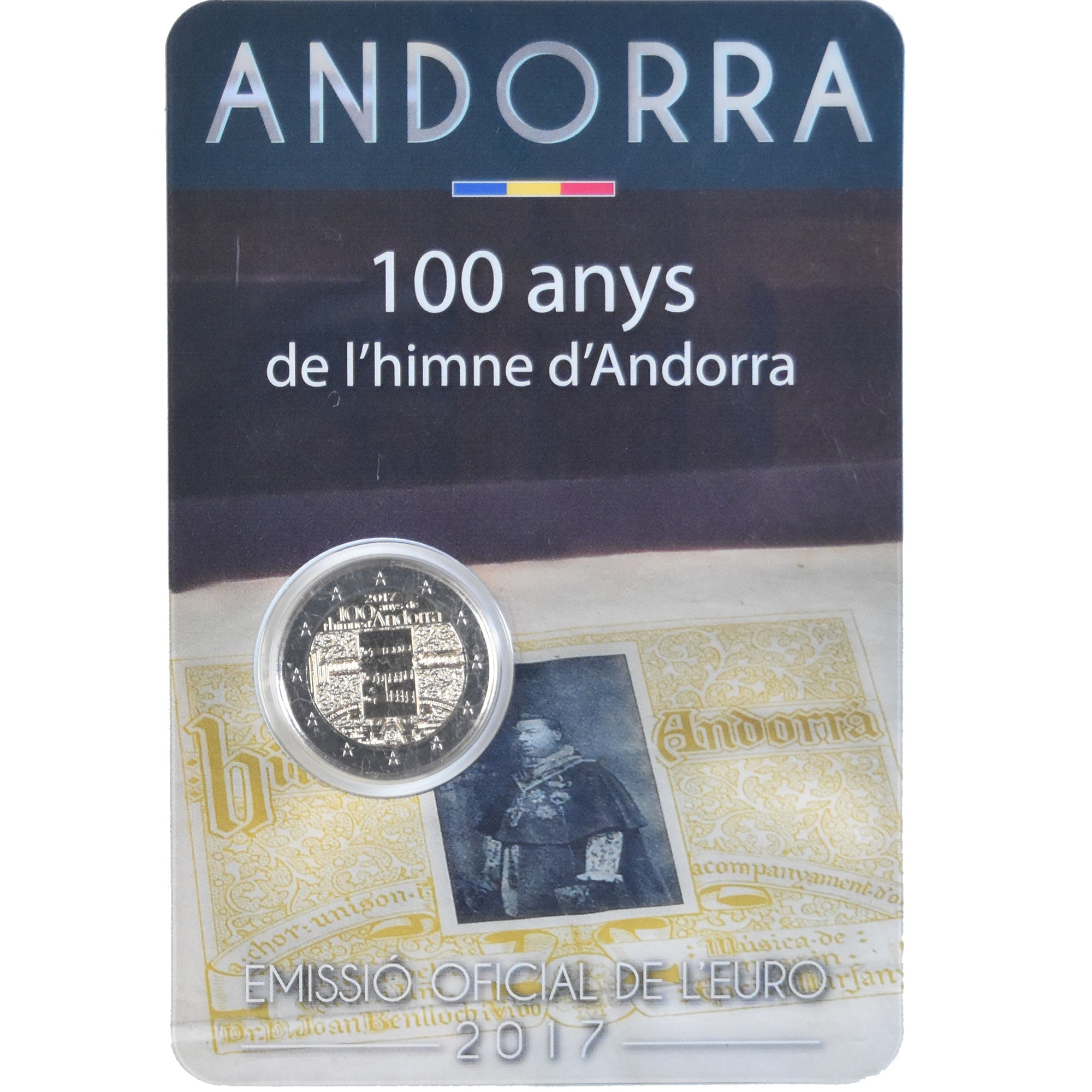 Andorra, 2 Euro, 100 ans de l'hymne national, 2017, Monnaie de Paris, BU