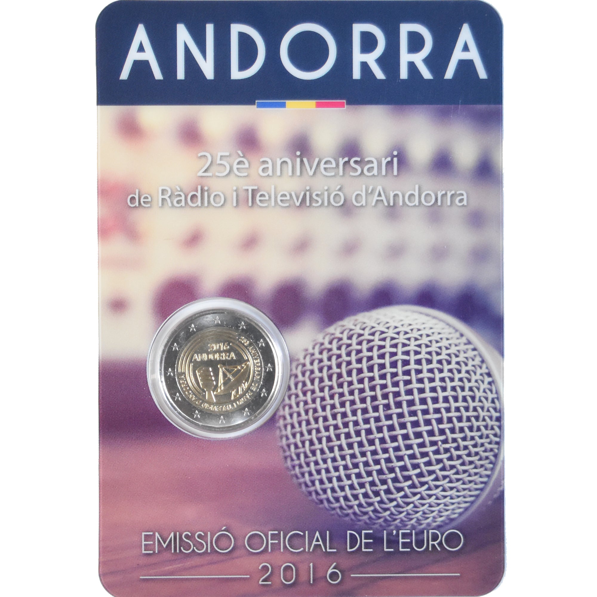 Andorra, 2 Euro, 25ème anniversaire de la radio-télé, 2016, Monnaie de Paris
