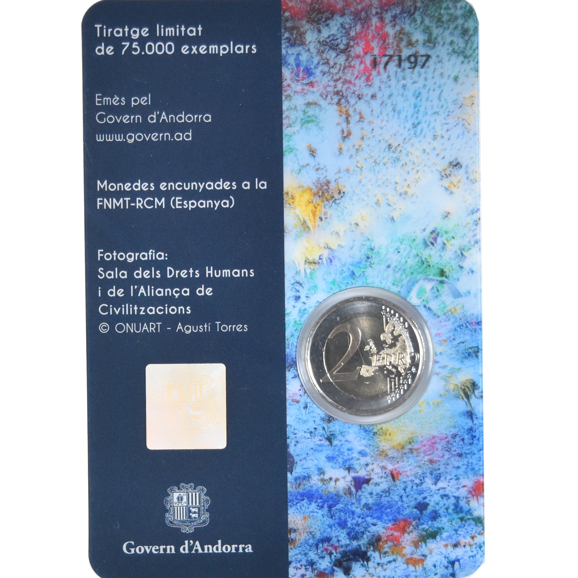 Andorra, 2 Euro, 70 ans de la déclaration universelle des droits de l'homme