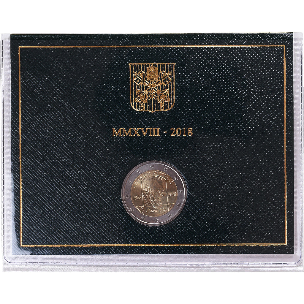 Vatican, 2 Euro, 50ème anniversaire de la mort de Padre Pio, 2018, Rome, Pape
