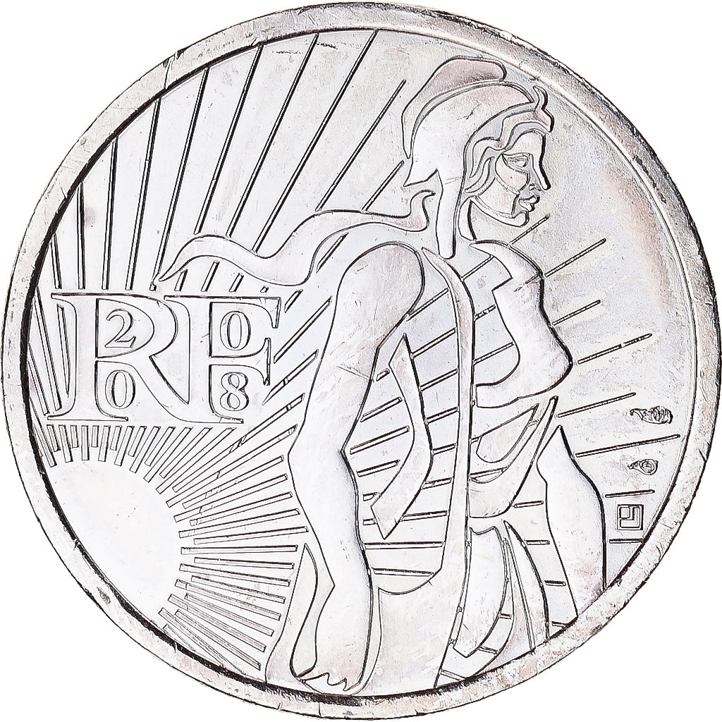 Frankrijk, 5 Euro, 2008, Semeuse, PR, Zilver, KM:1534