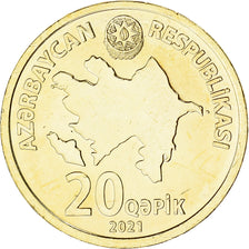 Coin, Azerbaijan, 20 Qapik, 2021, MS(63), laiton, KM:90