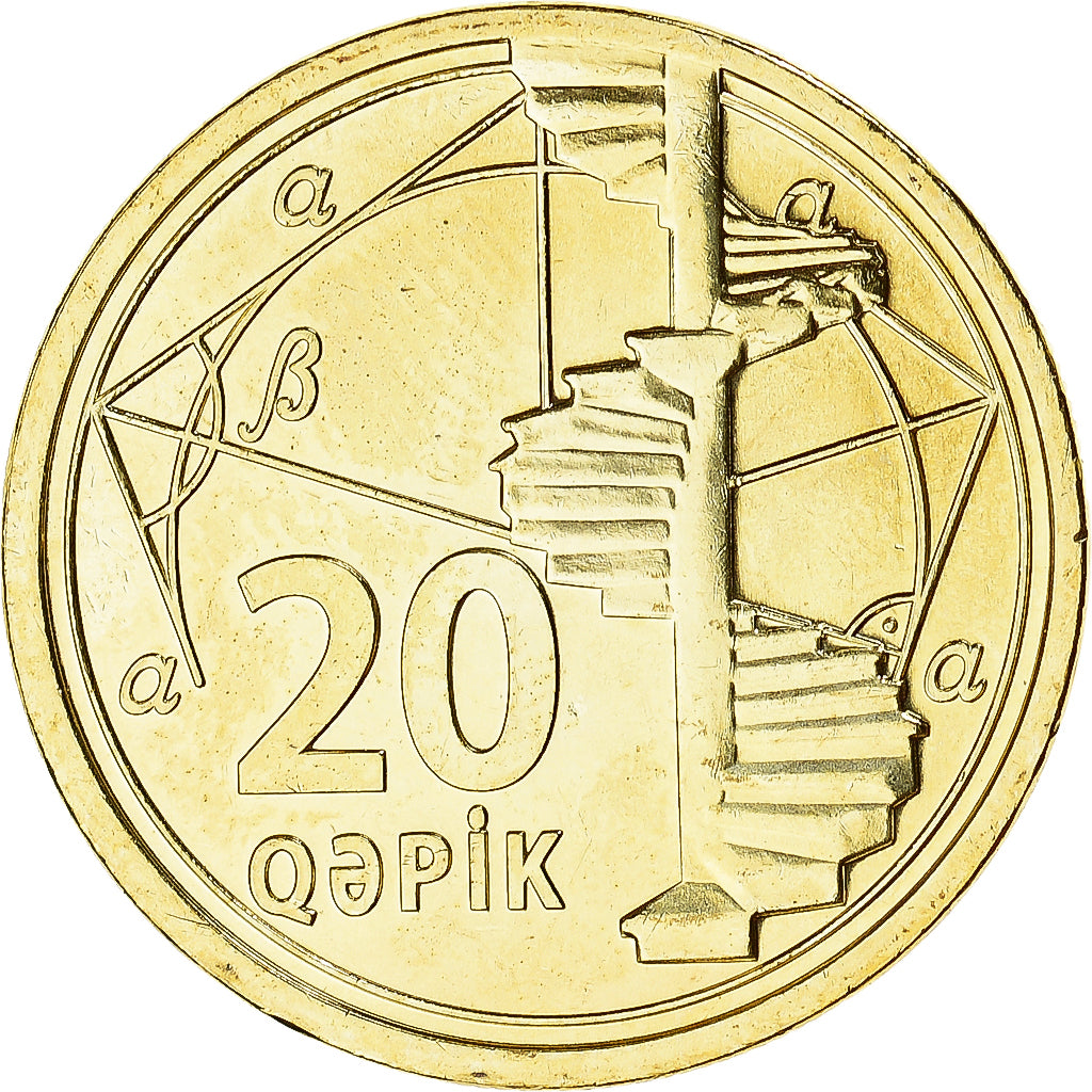 Coin, Azerbaijan, 20 Qapik, 2021, MS(63), laiton, KM:90