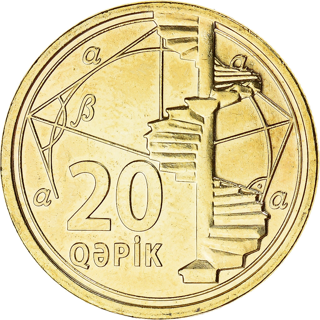 Coin, Azerbaijan, 20 Qapik, 2021, MS(63), laiton, KM:90