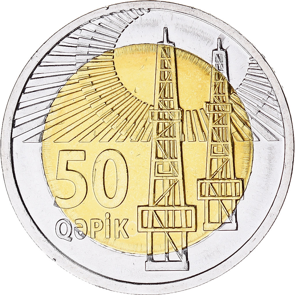 Coin, Azerbaijan, 50 Qapik, 2021, MS(63), Bi-Metallic