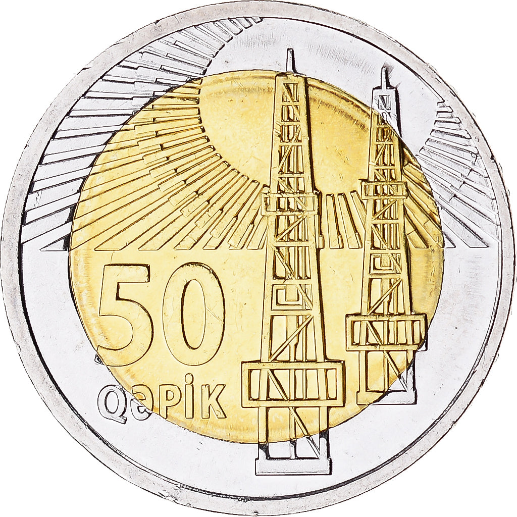 Moneta, Azerbaigian, 50 Qapik, 2021, SPL, Bi-metallico