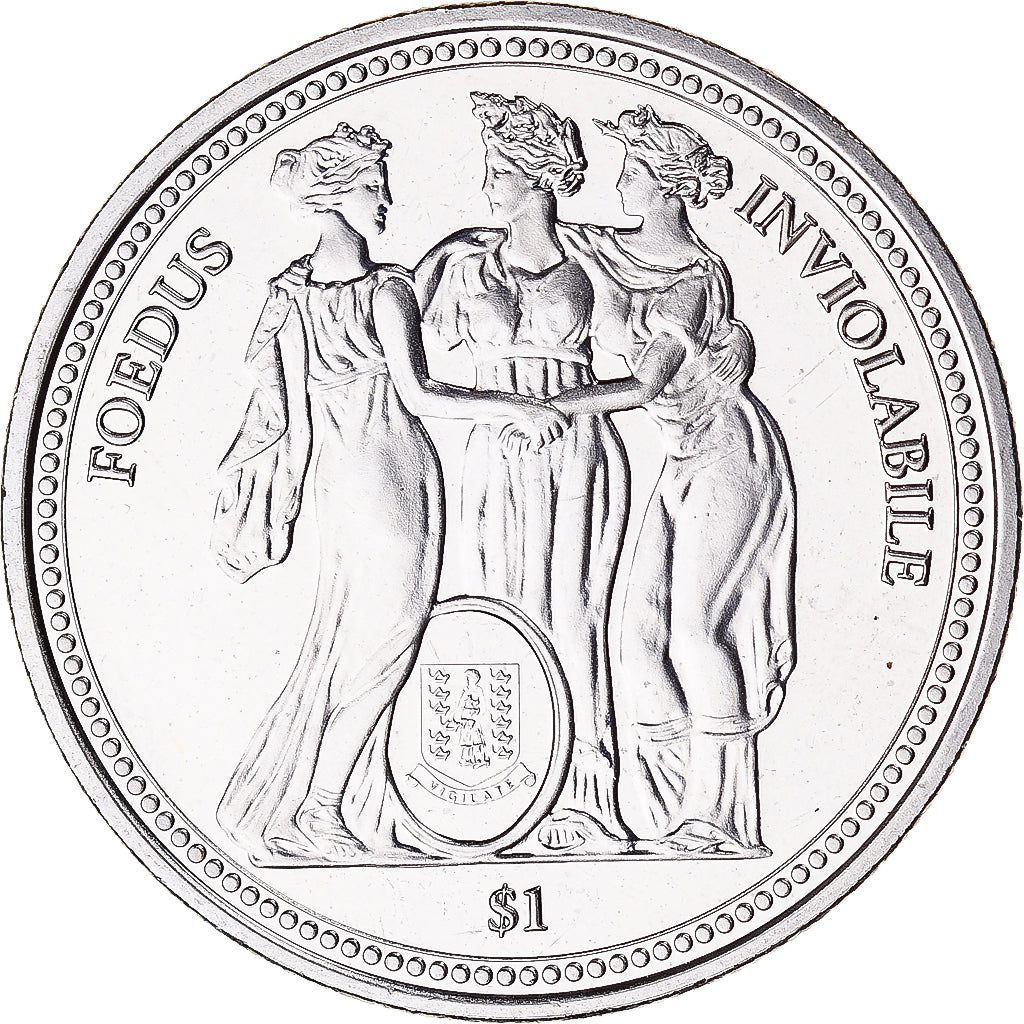 Coin, BRITISH VIRGIN ISLANDS, Dollar, 2022, Three Graces, MS(63), Copper-nickel