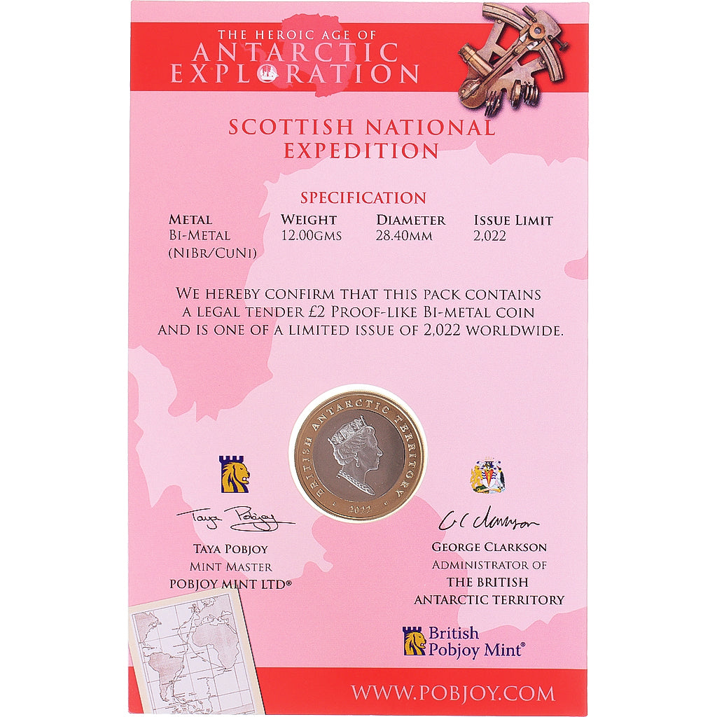 Münze, British Antarctic Territory, 2 Pounds, 2022, Pobjoy Mint, Navire Scotia