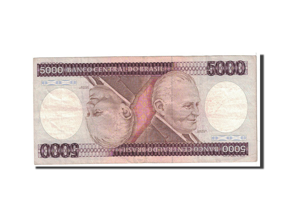 Banknot, Brazylia, 5000 Cruzeiros, 1981, Undated, KM:202a, VF(20-25)