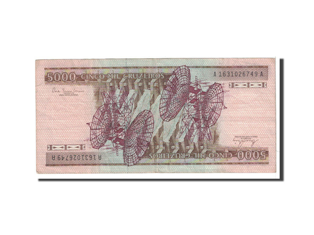 Banknot, Brazylia, 5000 Cruzeiros, 1981, Undated, KM:202a, VF(20-25)