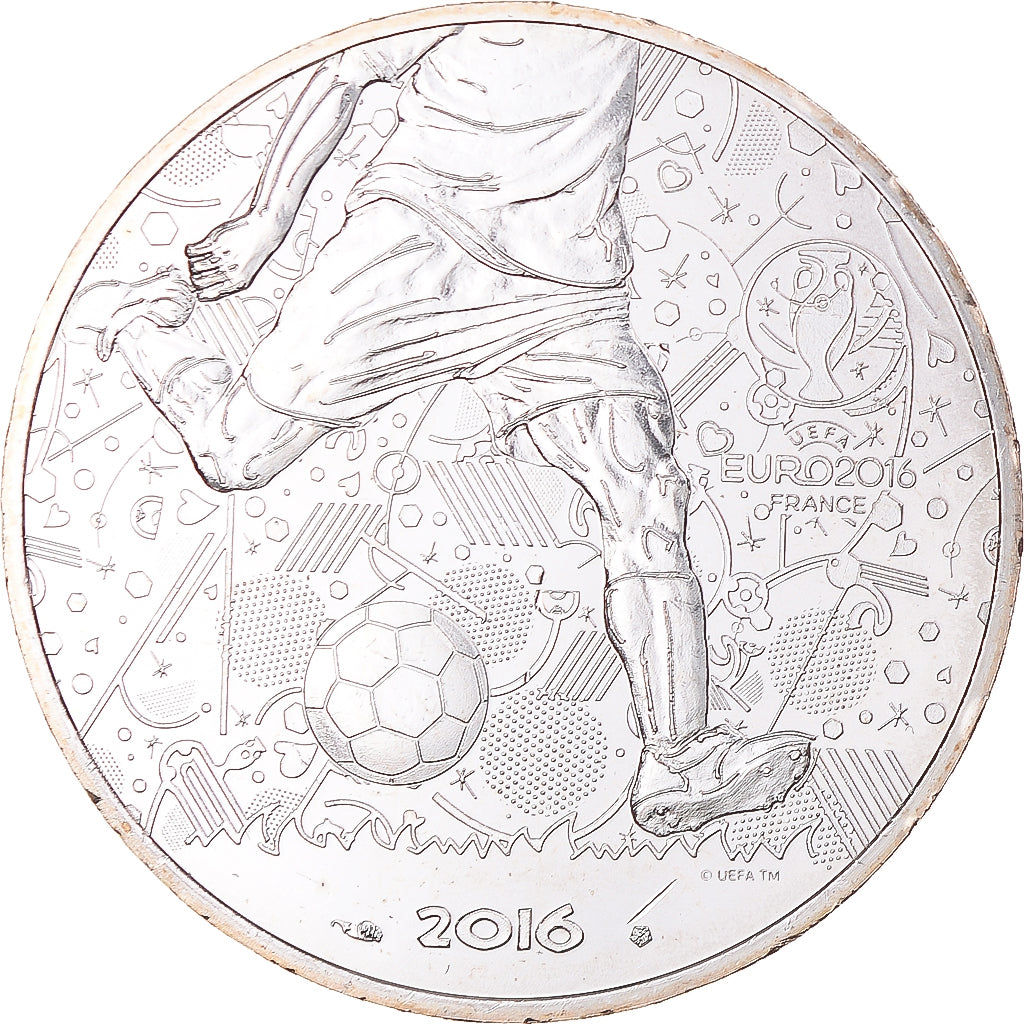 France, 10 Euro, UEFA Euro 2016, 2016, Paris, BU, FDC, Argent, Gadoury:EU814