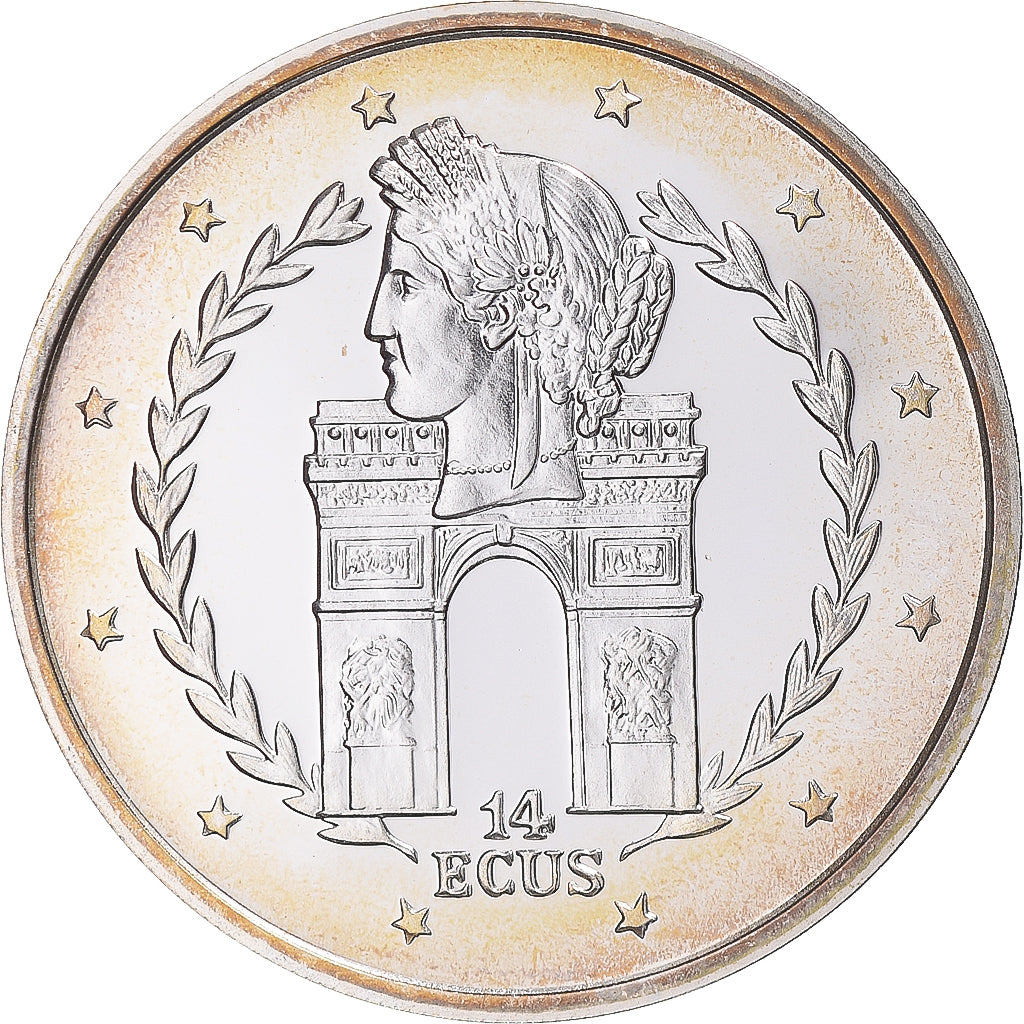 Moneta, Gibilterra, Elizabeth II, 14 Ecus, 1995, ELIZABETH II.BE, FDC, Argento