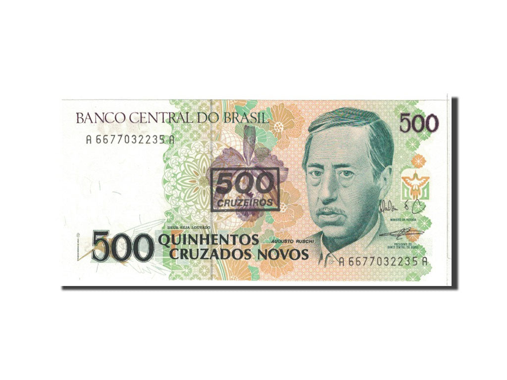 Banknote, Brazil, 500 Cruzeiros on 500 Cruzados Novos, 1990, Undated, KM:226b