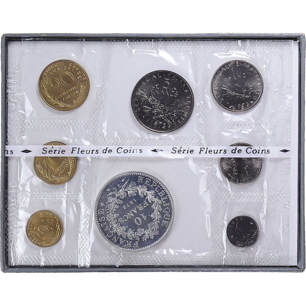 Münze, Frankreich, Coffret 1 c. à 10 frs., 1973, Monnaie de Paris, FDC, STGL