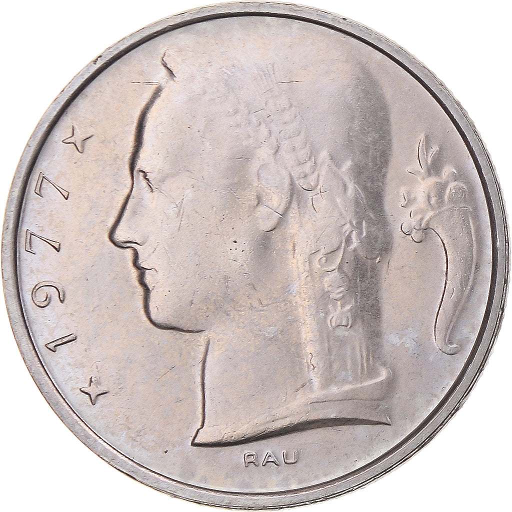 Munten, België, 5 Francs, 5 Frank, 1977, UNC-, Cupro-nikkel, KM:134.1