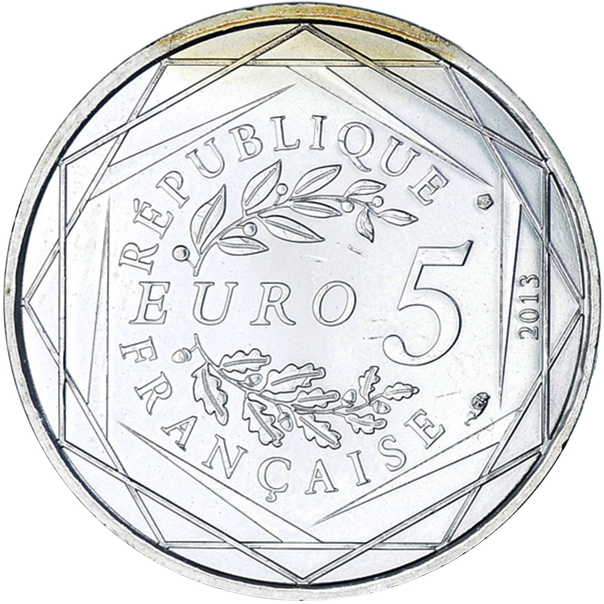 França, 5 Euro, Egalité, 2013, MS(64), Prata, Gadoury:EU646