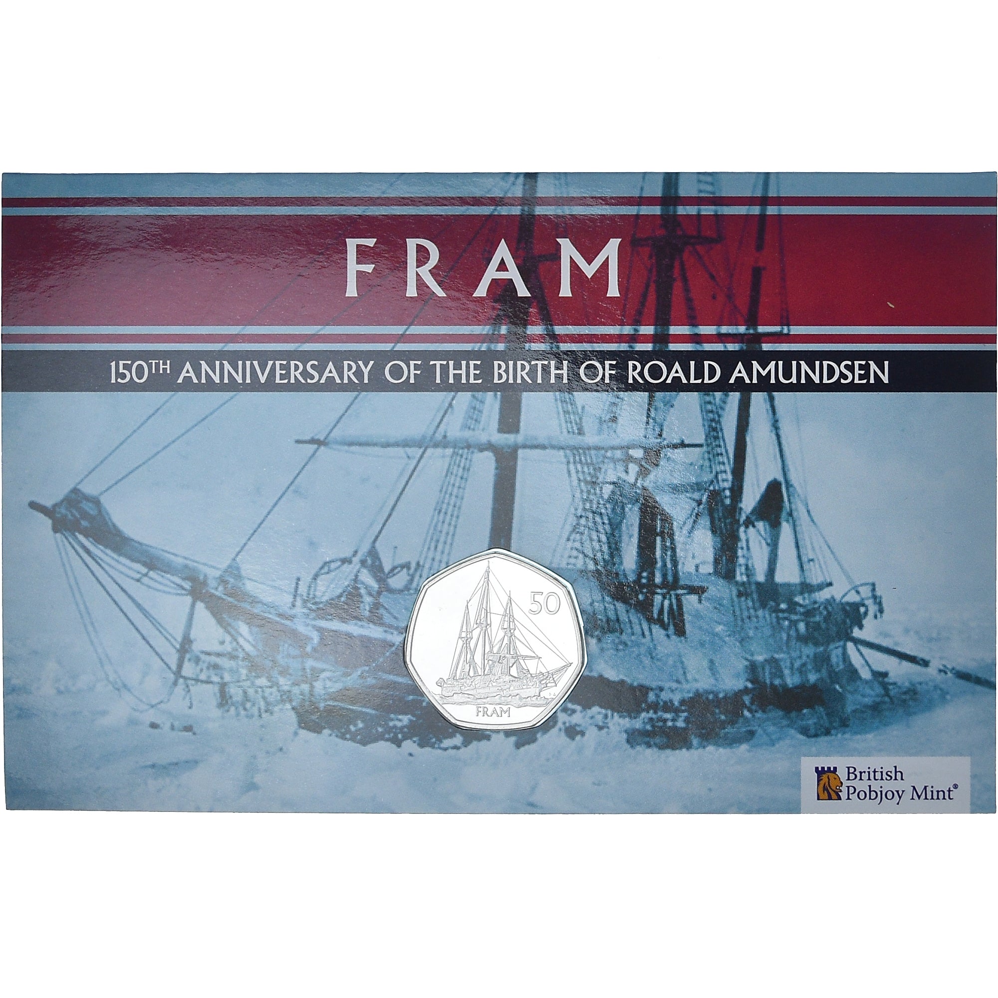 Coin, British Antarctic Territory, 50 Pence, 2022, Pobjoy Mint, Fram.FDC