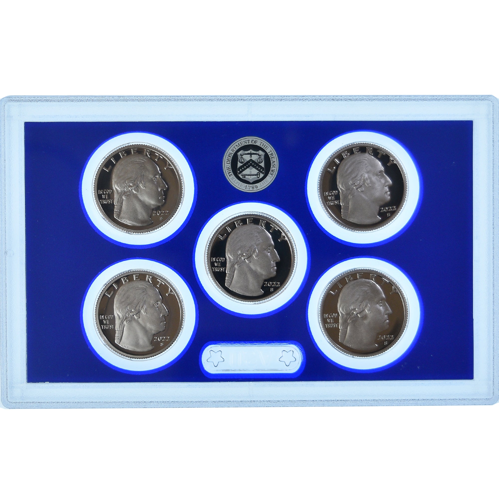 Coin, United States, Set, 2022, San Francisco, Coffret BE 5 monnaies, QUARTERS.