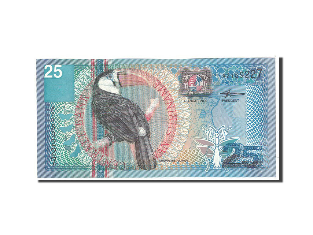 Banknote, Surinam, 25 Gulden, 2000, 2000-01-01, KM:148, UNC(65-70)