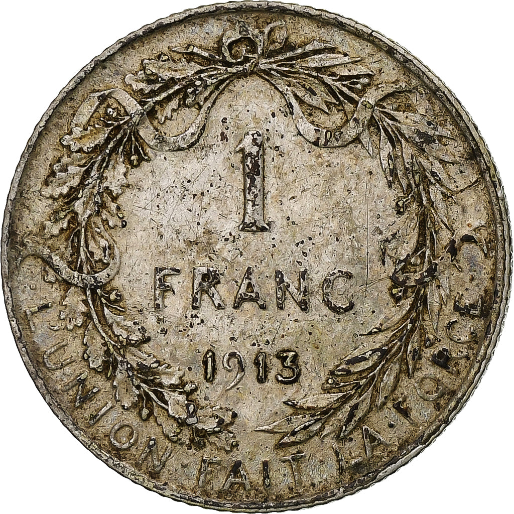 Münze, Belgien, Franc, 1913, S, Silber, KM:72