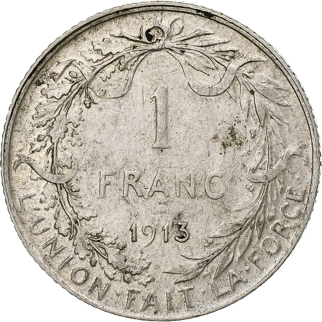 Moneta, Belgio, Franc, 1913, MB+, Argento, KM:72