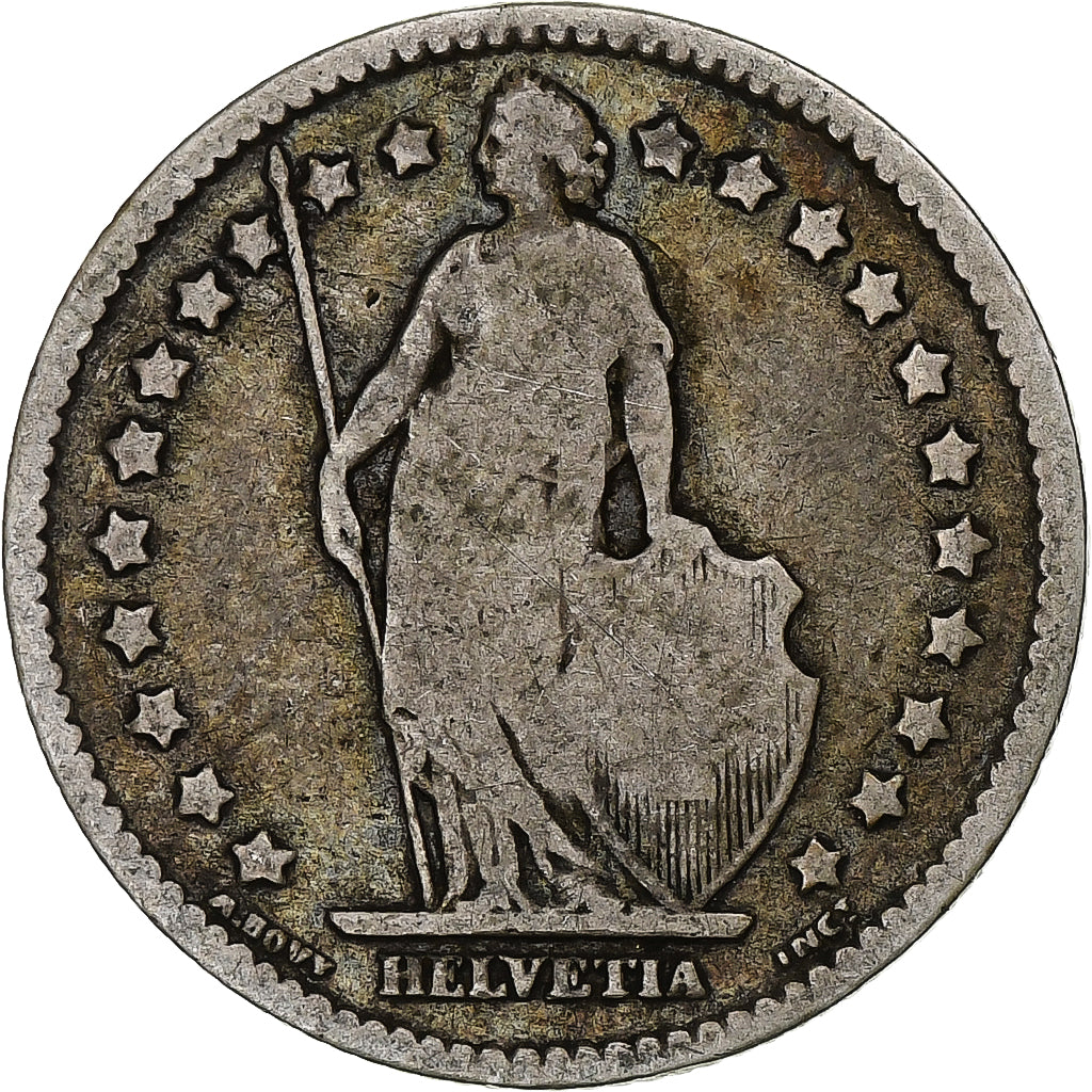 Münze, Schweiz, Franc, 1877, Bern, S, Silber, KM:24